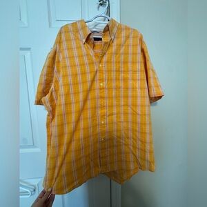 Bass Men's Yellow Plaid Button Down Shirt
